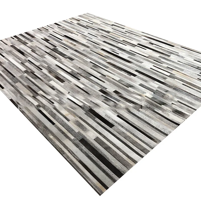 Alfombra Gris de Cuero Vacuno  - Home Textiles Importers In Usa reseña y precio